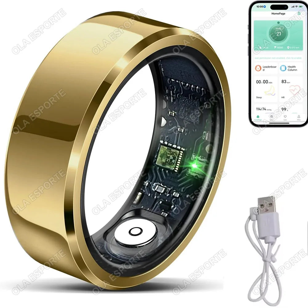 Health Smart Ring Men Women, Heart Rate and Blood Oxygen Monitor Smartring Waterproof Multi-sport Mode