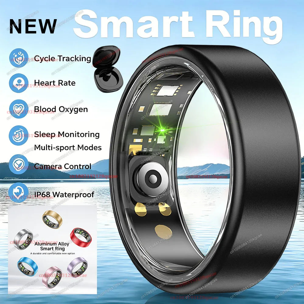 R10 Smart Ring with Charging Case Multi-color Ring Men Women Health Sleep Heart Rate Monitoring IP68 Waterproof Multi-sport Mode
