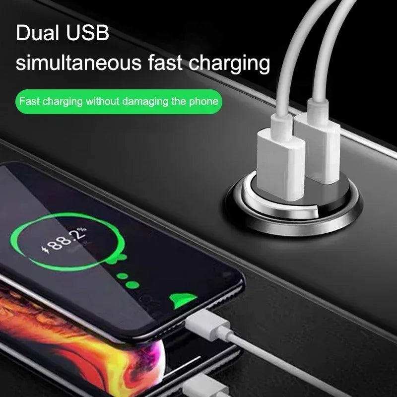 ar Dual USB Car Charger 100/200W Mini USB C Car Fast Charging Adapter