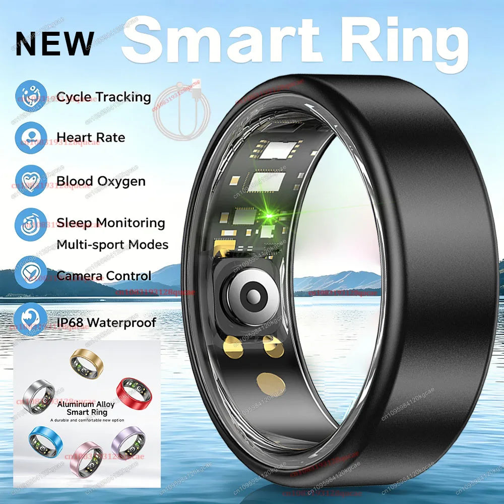 R10 Smart Ring with Charging Case Multi-color Ring Men Women Health Sleep Heart Rate Monitoring IP68 Waterproof Multi-sport Mode