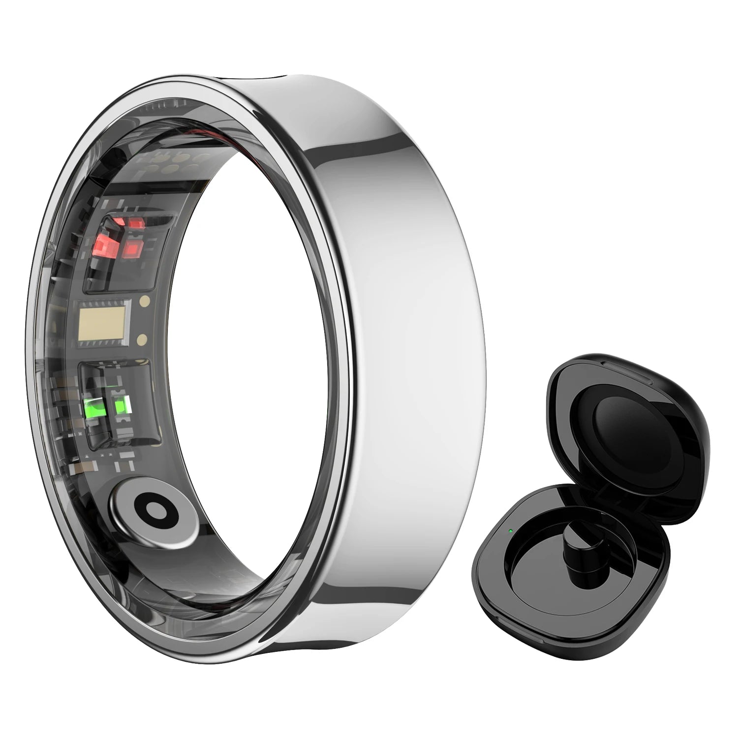 R09 Health Monitor Multi Sport Mode Skin Temperature Measurement 5ATM Waterproof Smart Ring With Charging Case