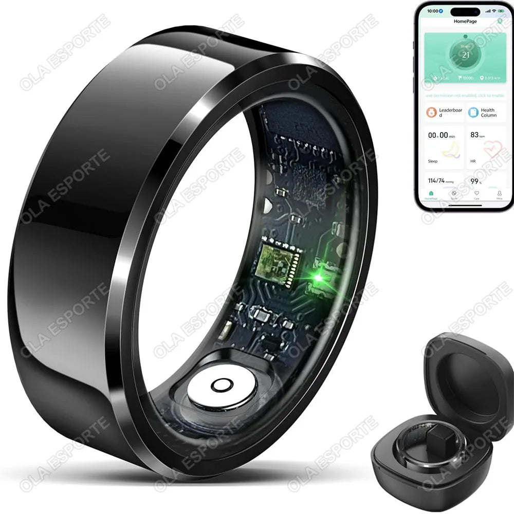 Health Smart Ring Men Women, Heart Rate and Blood Oxygen Monitor Smartring Waterproof Multi-sport Mode