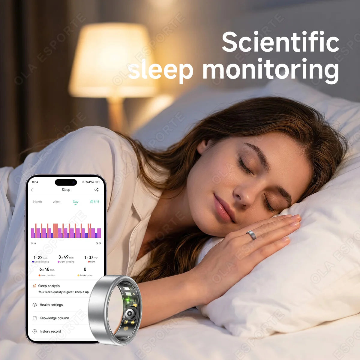 R10 Smart Ring with Charging Case Multi-color Ring Men Women Health Sleep Heart Rate Monitoring IP68 Waterproof Multi-sport Mode