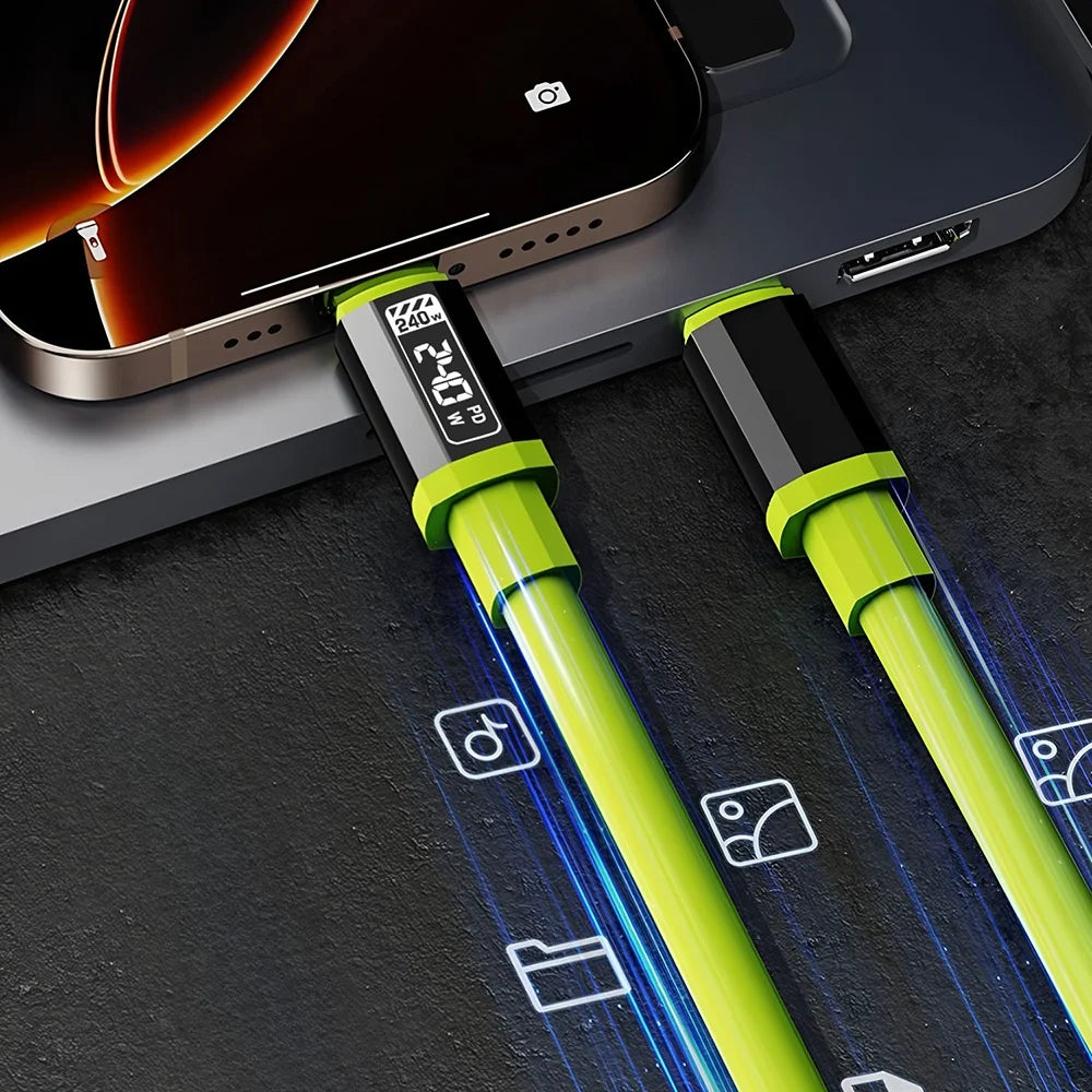 USB To Type C Data Cables 240W Fast Charge 6A USB-C