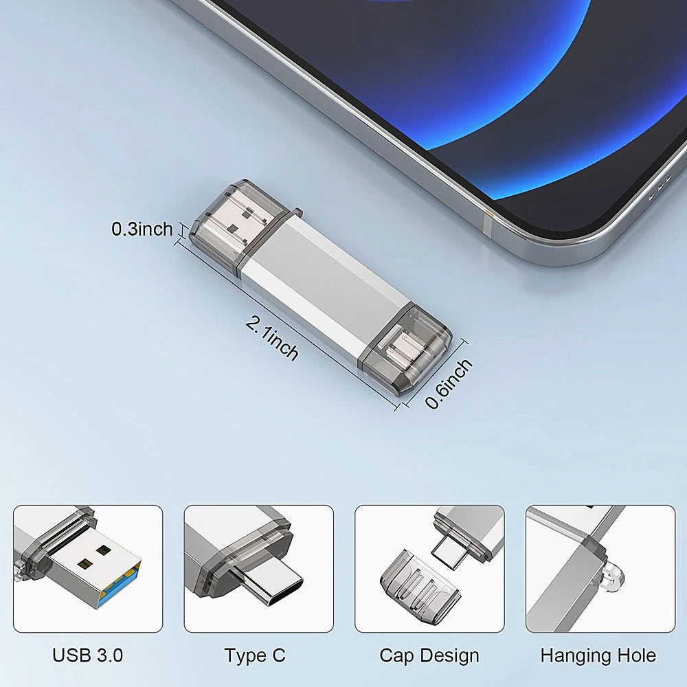 512G USB Flash Drive Photostick High Speed Sticks External Storage Pen Drive For Phone iPhone Android PC Copy Photo Videos Files