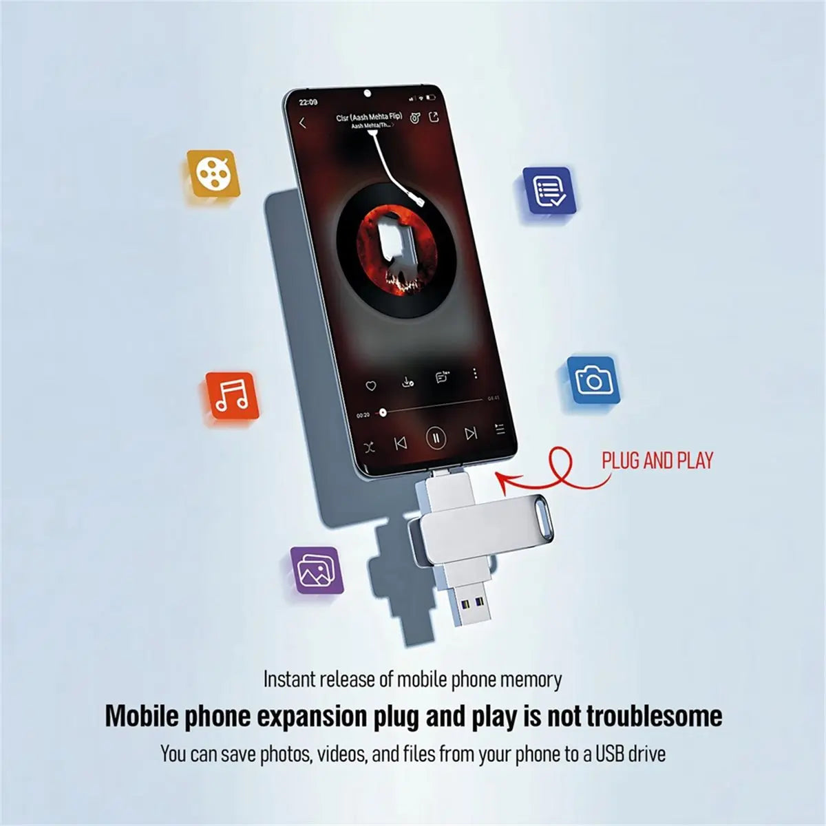 A64I 512GB USB 3.1 Flash Drive with Type C and Type A Port,Memory Stick Thumb Drive,Storage and Backup for Smart Phone Silver