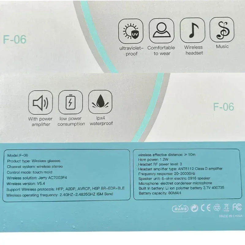 Smart Bluetooth Glasses Wireless Earphones Touch Mold Headset Bone Conduction Music Wireless Headset UV Proof Sunglasses