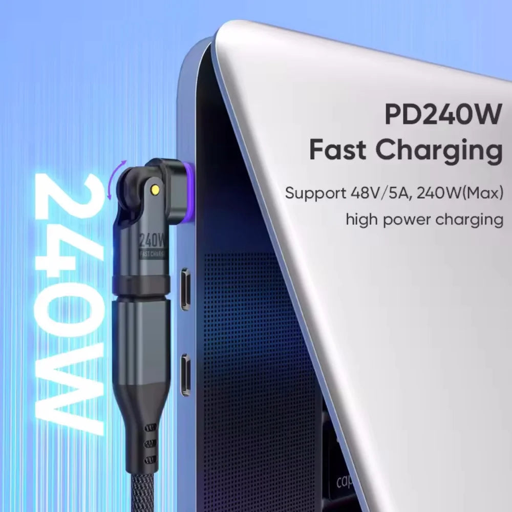 240W Type C Adapter USB-C to Type-C OTG Fast Charging Cable Magnetic USB C Female Converter for Macbook iPhone 16 15 Xiaomi