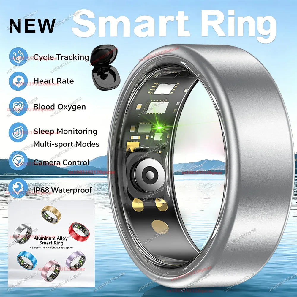 R10 Smart Ring with Charging Case Multi-color Ring Men Women Health Sleep Heart Rate Monitoring IP68 Waterproof Multi-sport Mode
