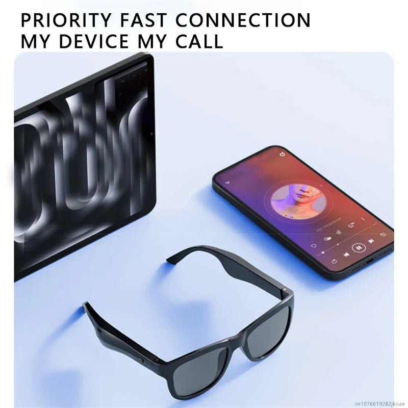 New OVO-1 AI Intelligent Translation Glasses Headphones Wireless Bluetooth 6.0 Earphones Outdoor Sunglasses Headset Long Standby