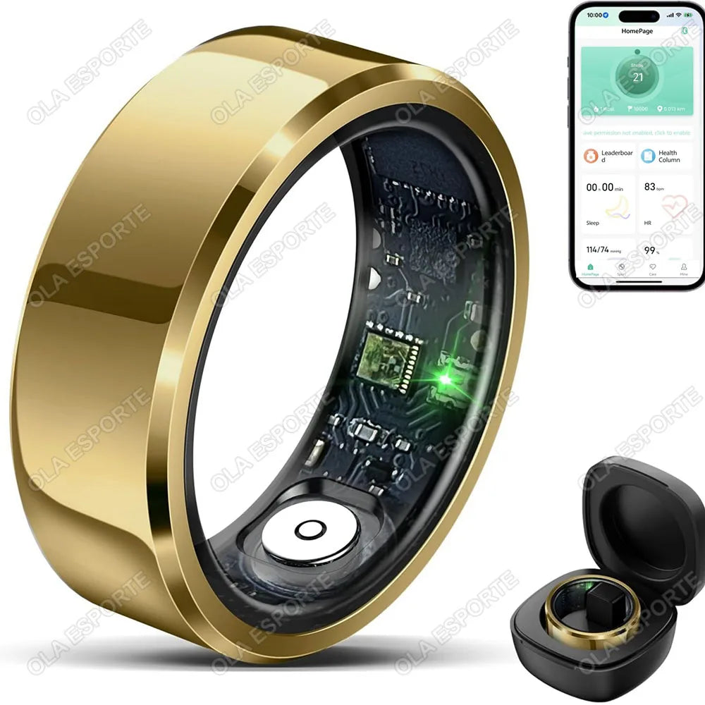Health Smart Ring Men Women, Heart Rate and Blood Oxygen Monitor Smartring Waterproof Multi-sport Mode