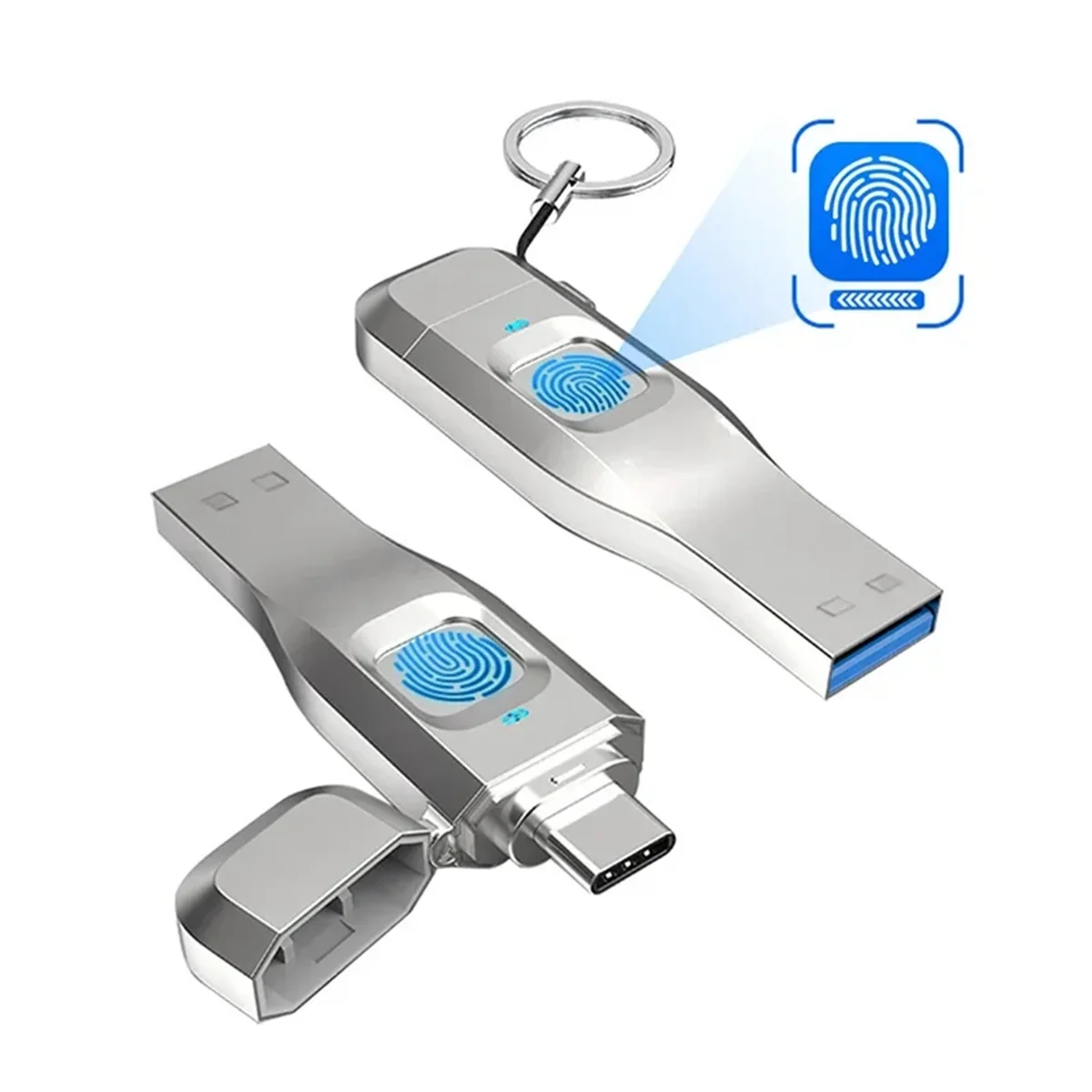 AAA87 Fingerprint Flash Drive Metal OTG Pendrive USB3.0 Type C for Laptop Phone Lock Thumbdrive Jump USB Disk 32G